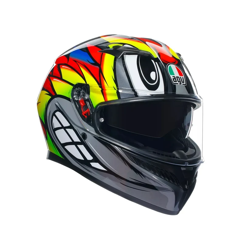 CASCO INTEGRALE K3 AGV E2206 MPLK BIRDY 2.0 GREY-YELLOW-RED