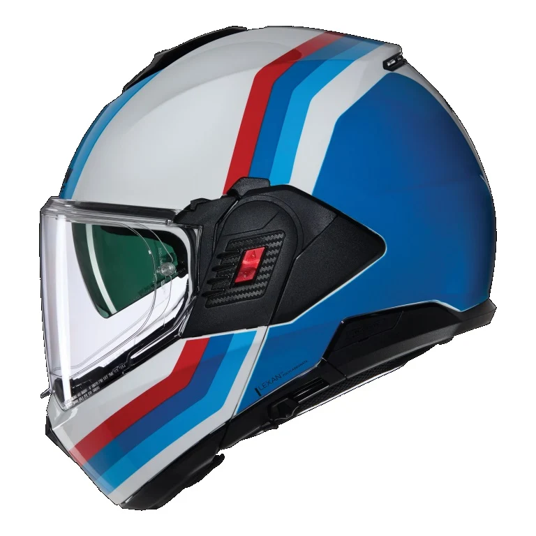 CASCO REVERS NOLAN N120-1 LINEO 347 BIANCO BLU ROSSO FLIP UP