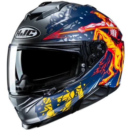 CASCO INTEGRALE HJC I71 TAURUS MC1SF GRIGIO BLU ARANCIO OPACO