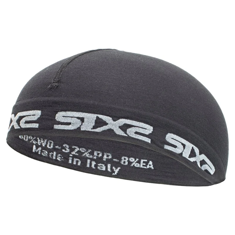 CALOTTA SOTTOCASCO SIX2 MERINOS MULTIUSO NERO TAGLIA UNICA
