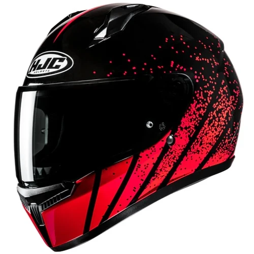 CASCO INTEGRALE HJC C10 HAVEN MC1 NERO ROSSO LUCIDO