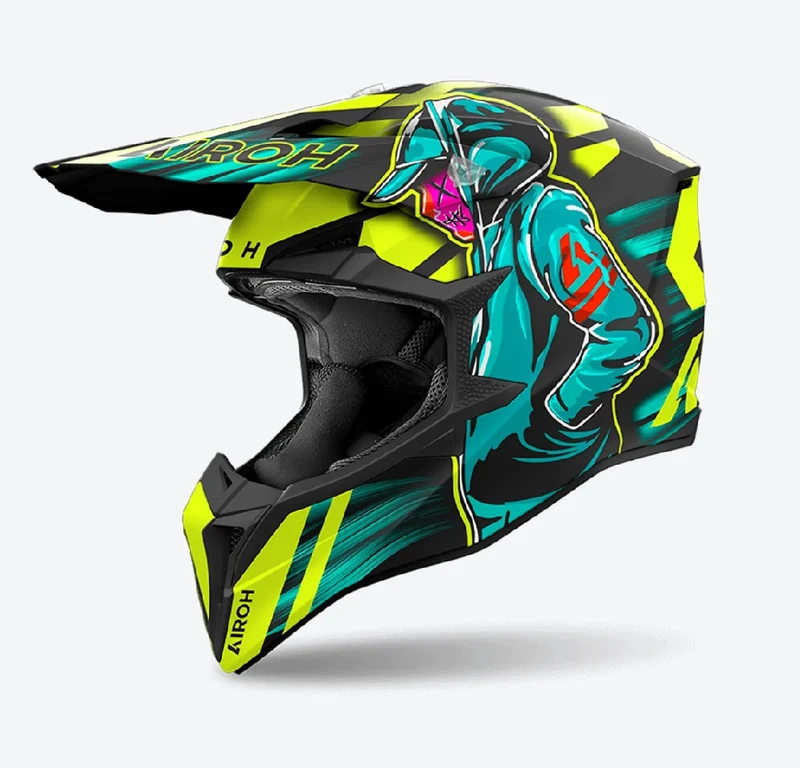 CASCO CROSS AIROH WRAAAP CYBER GIALLO OPACO