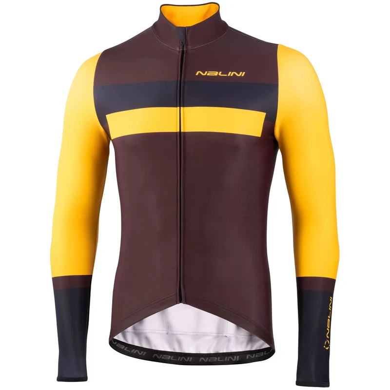 Maglia maniche lunghe Nalini Stelvio - Bordeaux giallo