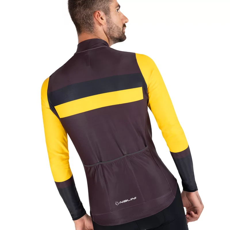 Maglia maniche lunghe Nalini Stelvio - Bordeaux giallo