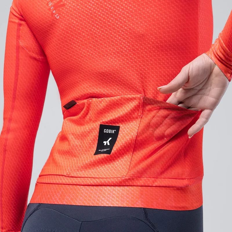 Maglia maniche lunghe donna Gobik Hyder Vermilion - Rosso