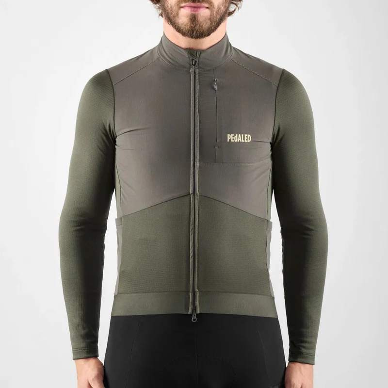 Maglia maniche lunghe Pedaled Odyssey Windblock Merino - Grigio