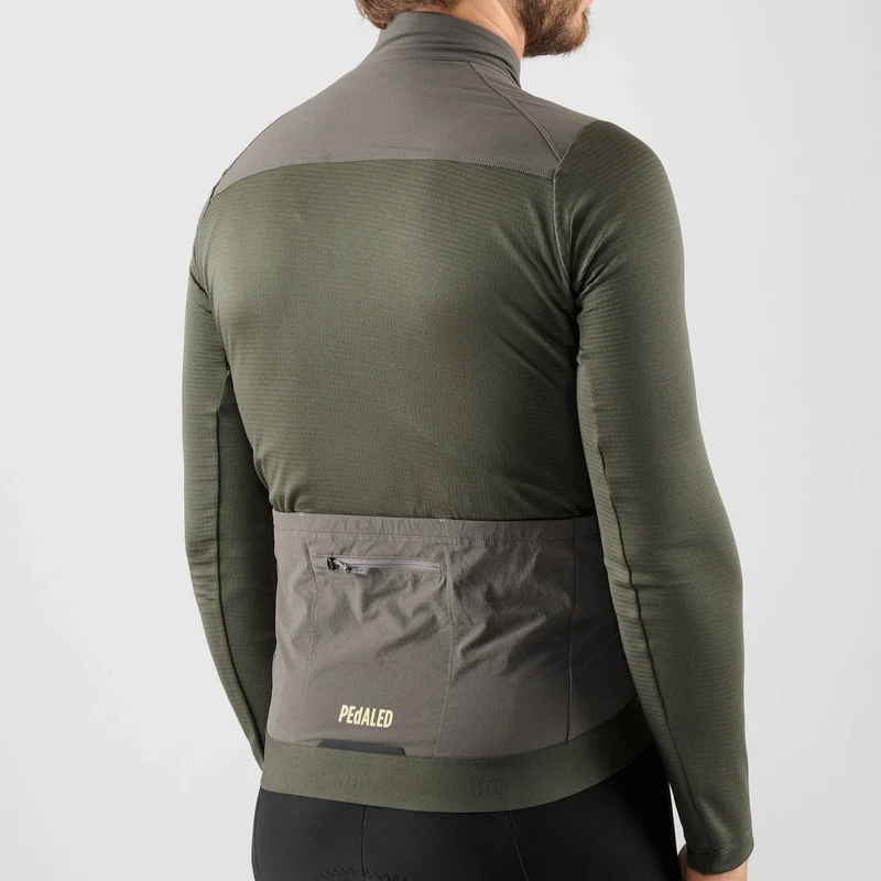 Maglia maniche lunghe Pedaled Odyssey Windblock Merino - Grigio