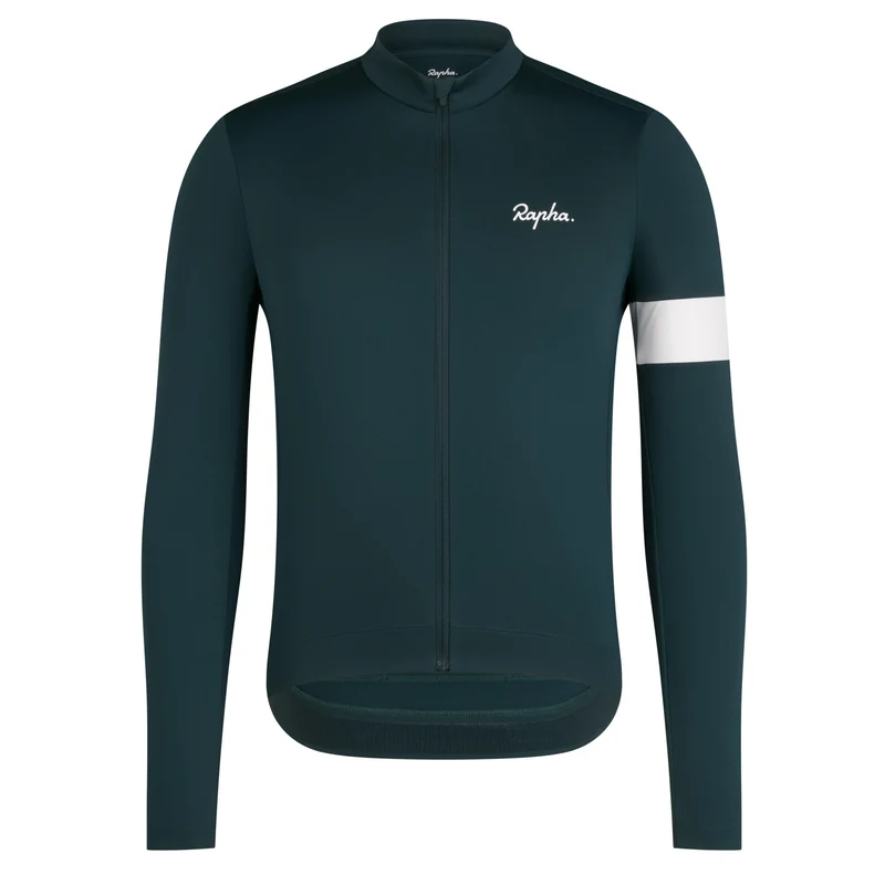 Maglia maniche lunghe Rapha Core - Verde bianco