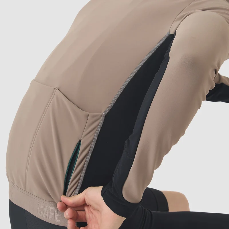 Maglia maniche lunghe Cafe du Cycliste Manon - Beige