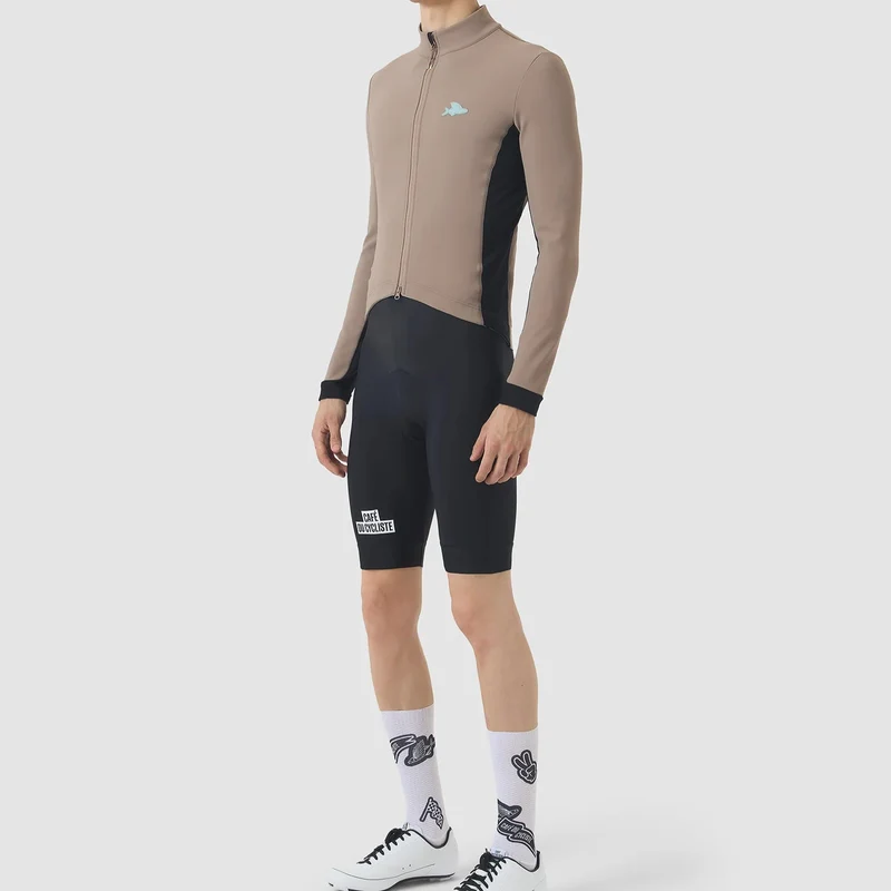 Maglia maniche lunghe Cafe du Cycliste Manon - Beige
