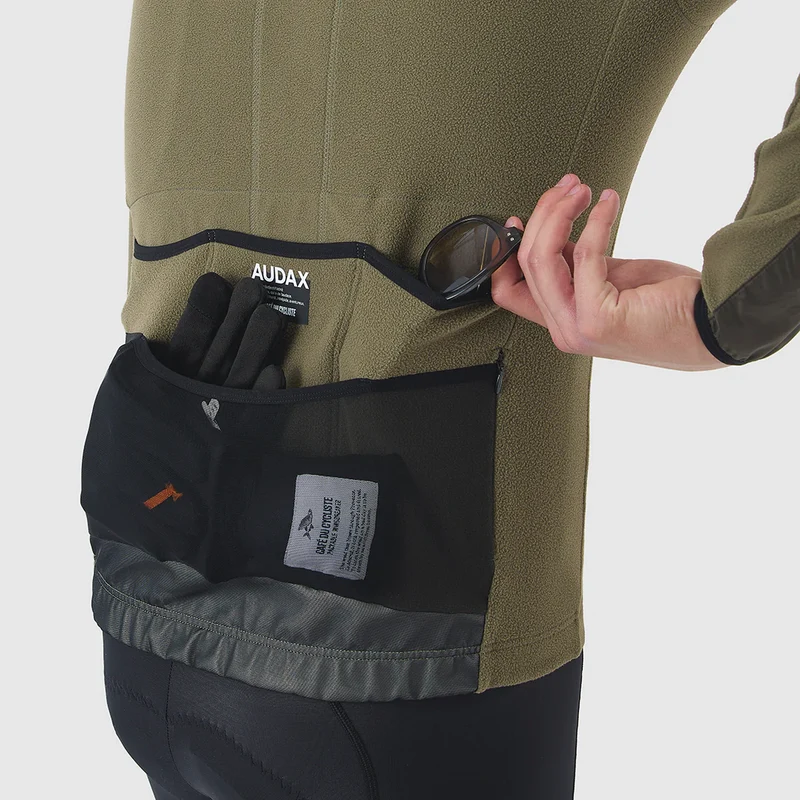 Maglia maniche lunghe Cafe du Cycliste Ingrid - Verde