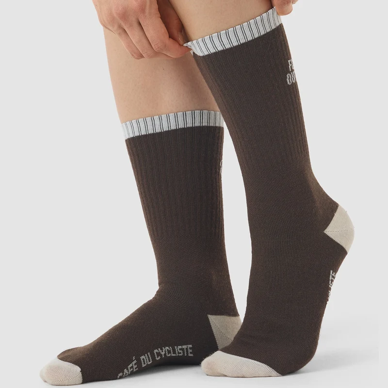 Calze invernali Cafe du Cycliste Motto - Marrone