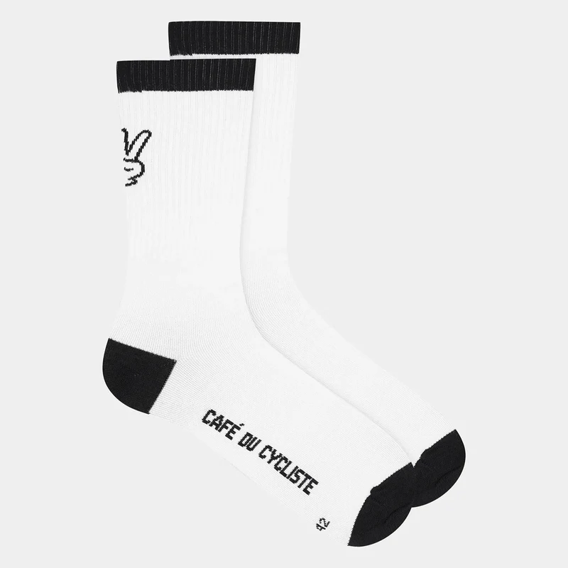 Calze invernali Cafe du Cycliste Motto - Bianco