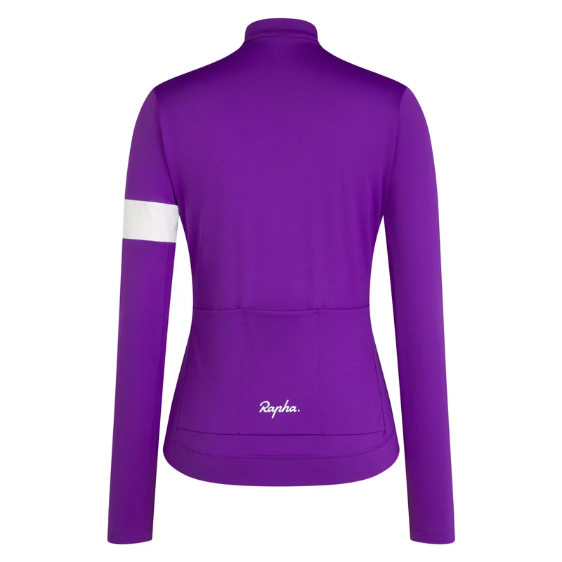 Maglia donna maniche lunghe Rapha Core - Viola bianco