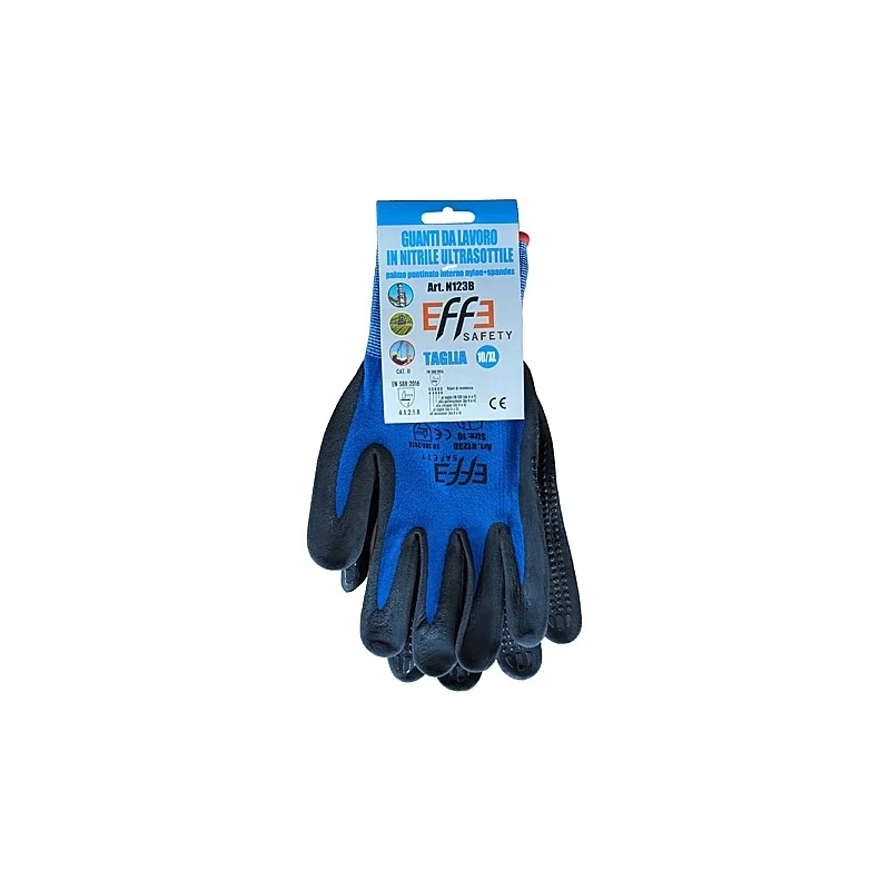Guanti nitrile puntinati