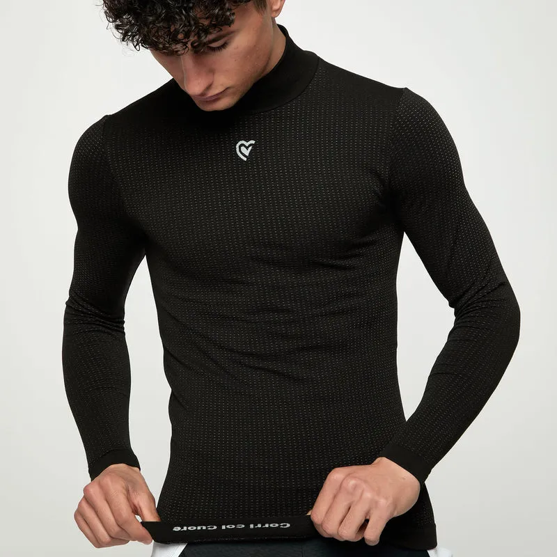 Maglia intima maniche lunghe Pissei Argentum - Nero
