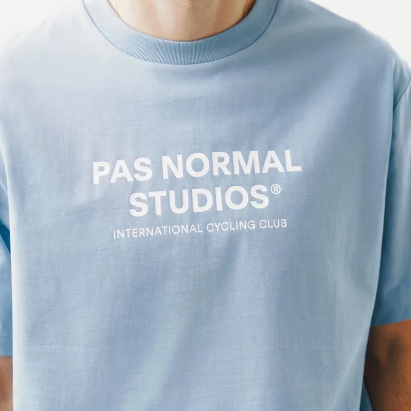 T-Shirt Pas Normal Studios Off-Race Logo - Azzurro
