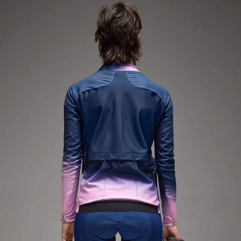 Maglia donna maniche lunghe Q36.5 Gregarius Hybrid Collar Fade - Blu
