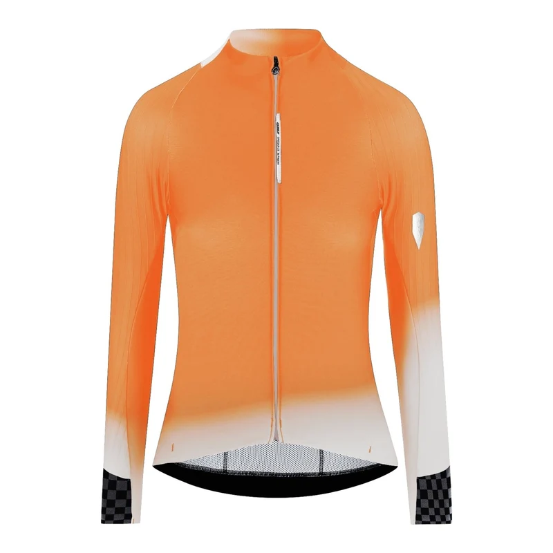 Maglia donna maniche lunghe Q36.5 Gregarius Hybrid Collar Fade - Arancio