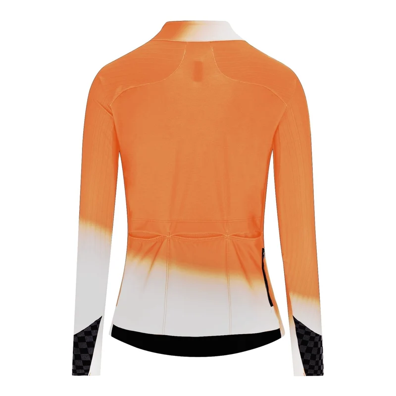 Maglia donna maniche lunghe Q36.5 Gregarius Hybrid Collar Fade - Arancio