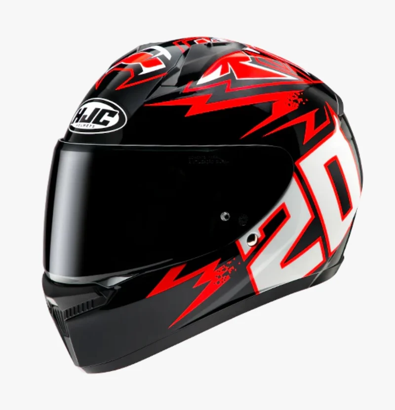 CASCO INTEGRALE HJC C10 DIABLO MASK MC1 NERO LUCIDO