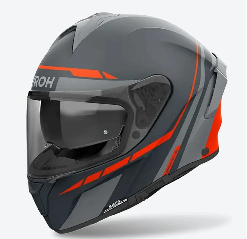 CASCO AIROH INTEGRALE SPARK 2 SP2S32 SPINNER NERO ARANCIO OPACO