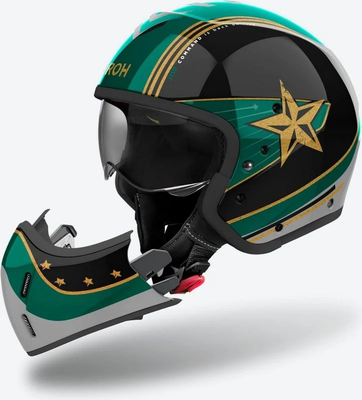 CASCO SCOMPONIBILE AIROH J 110 COMMAND MINT GREEN GLOSS J1C34