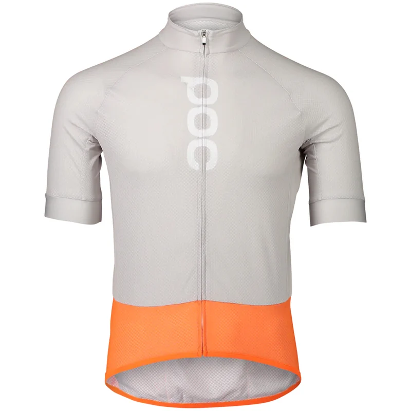 Maglia Poc Essential Road Logo - Grigio arancio