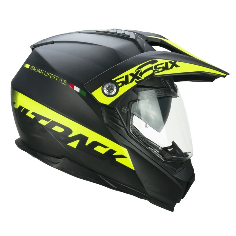 CASCO ENDURO CGM 666S TWIN HITRACK NERO GIALLO FLU OPACO