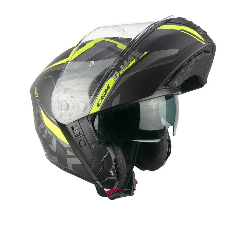 CASCO CGM MODULARE 569G C-MAX CITY NERO GIALLO FLUO OPACO