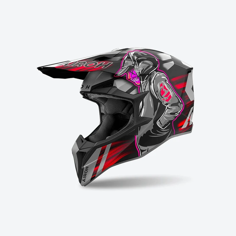 CASCO CROSS AIROH WRAAAP CYBER ROSSO OPACO