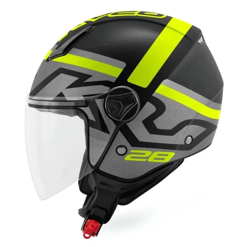 CASCO KAPPA DEMIJET KV28R JOIN NERO TITANIO GIALLO OPACO