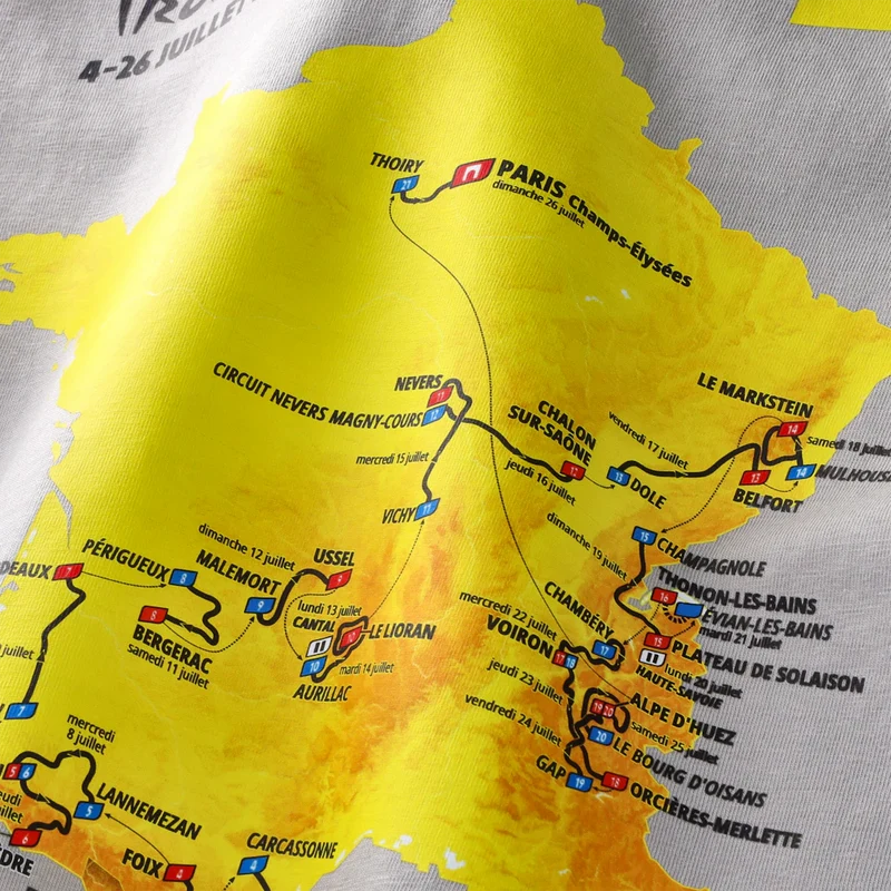 T-Shirt bambino Tour de France Parcours 2026 - Grigio