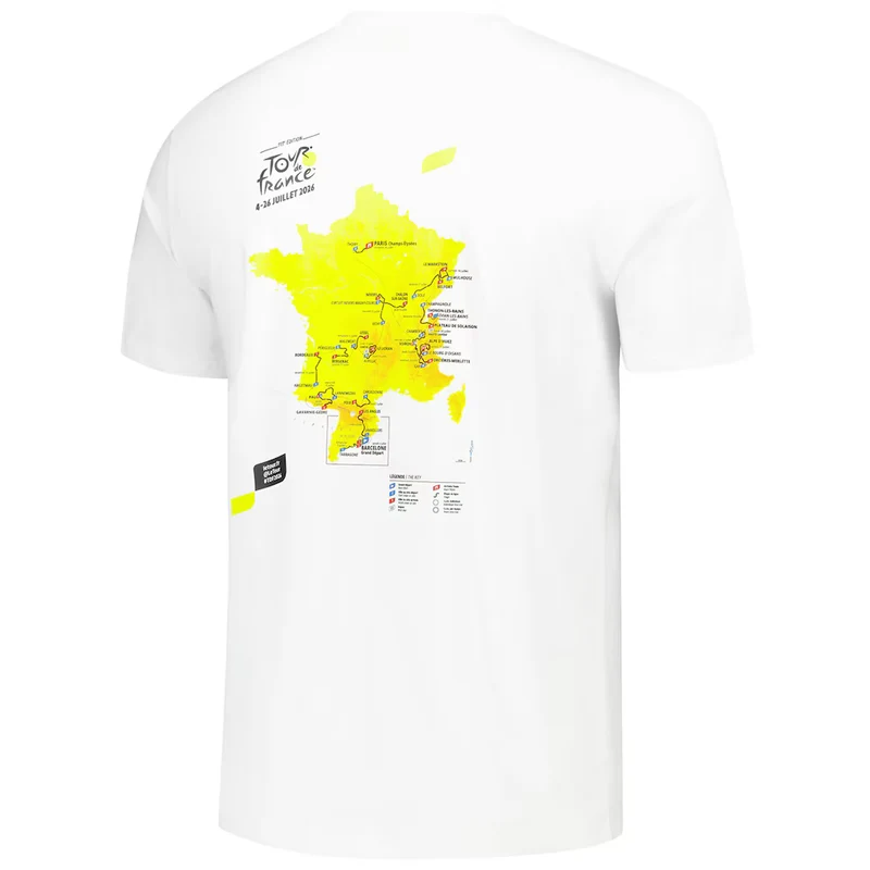 T-Shirt Tour de France Parcours 2026 - Bianco