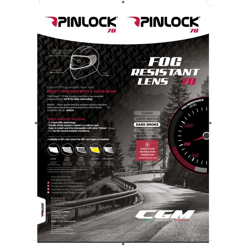 Lente Pinlock® CGM anti-appannamento Fumè 75%