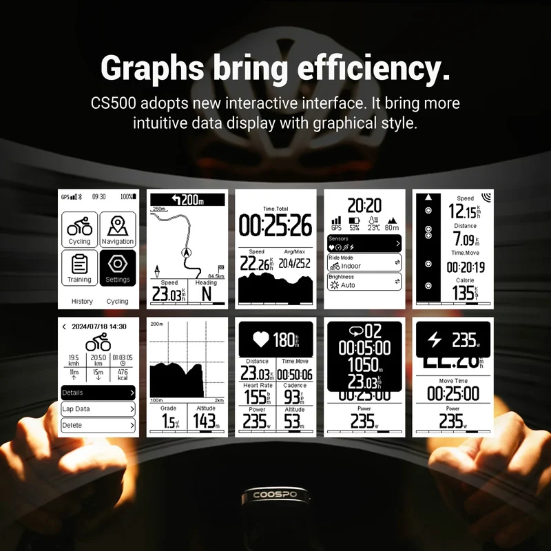 Ciclocomputer Coospo Gps CS500 - Nero
