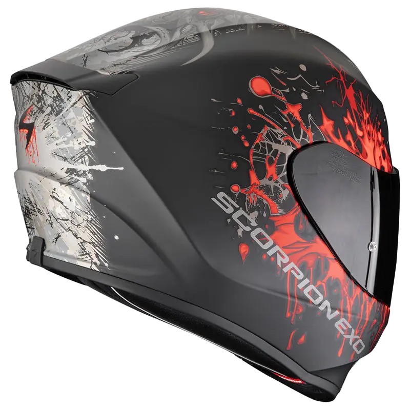 SCORPION EXO-391 WOLF CASCHI DI MOTO NERO MATE ARGENTO ROSSO