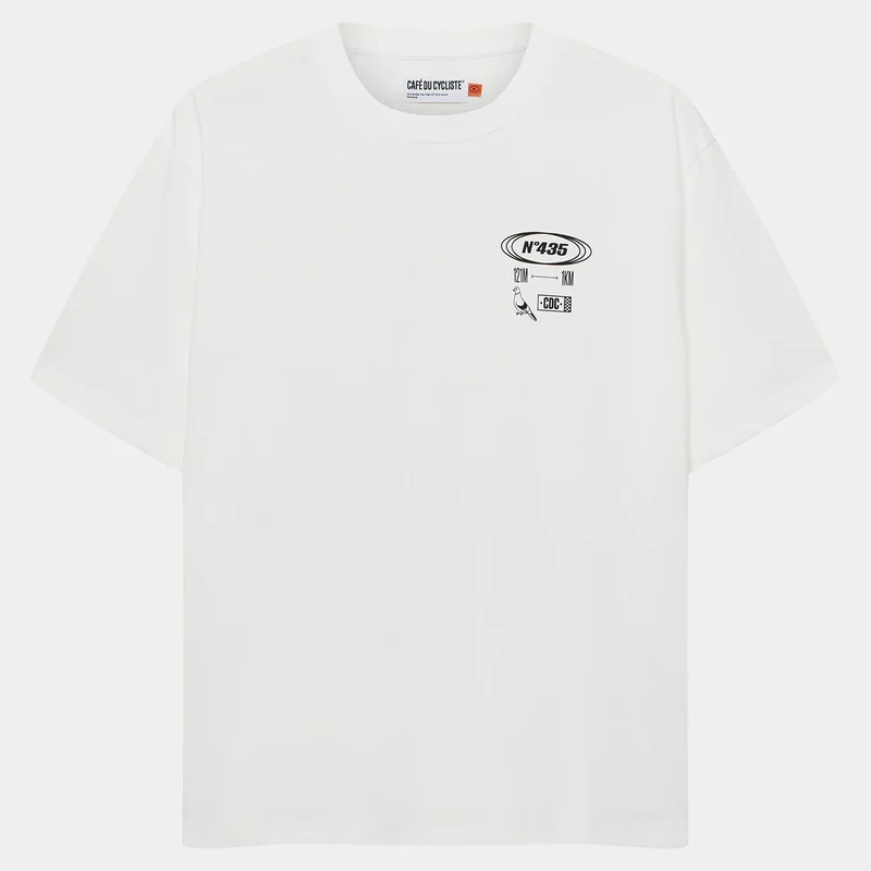 T-Shirt Cafe du Cycliste Col Paris - Bianco