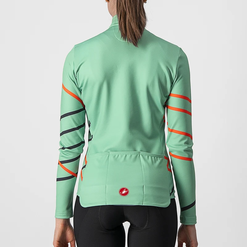 Maglia maniche lunghe donna Castelli Diagonal - Verde Acqua
