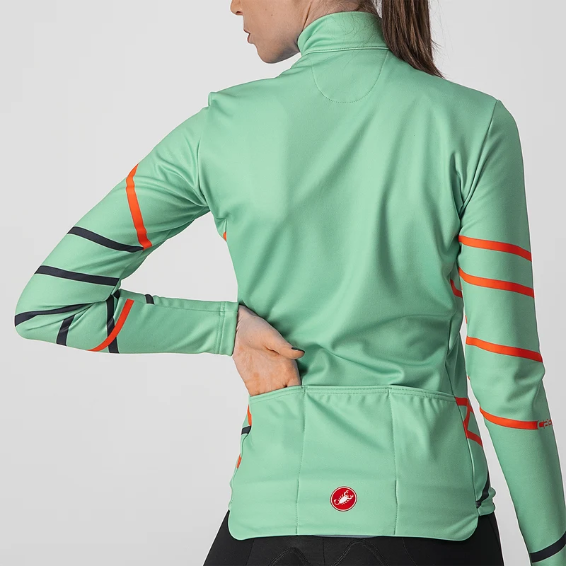 Maglia maniche lunghe donna Castelli Diagonal - Verde Acqua