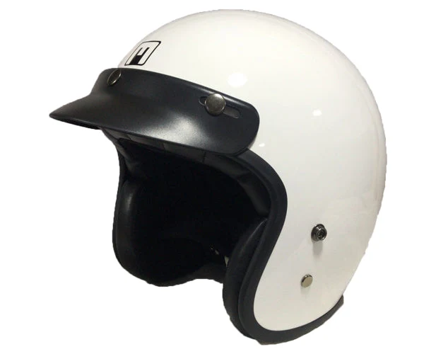 CASCO JET MPH H-EASY CAFE RACE BIANCO LUCIDO