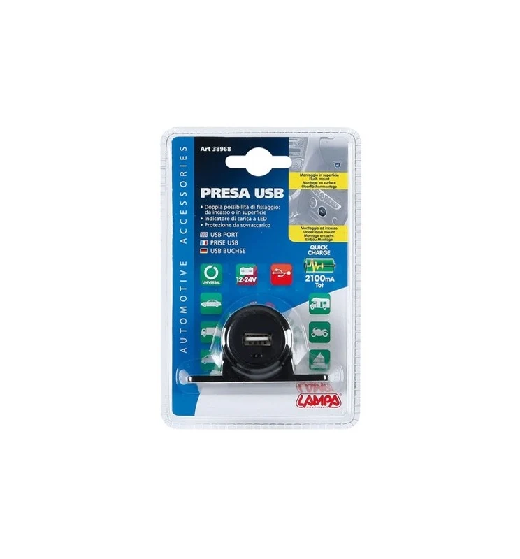 PRESA USB 12-24V DA EASTERNO E INCASSO