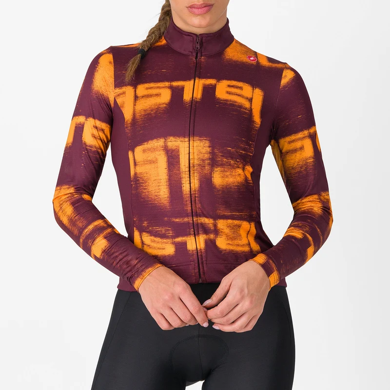 Maglia maniche lunghe donna Castelli Blur Thermal - Bordeaux