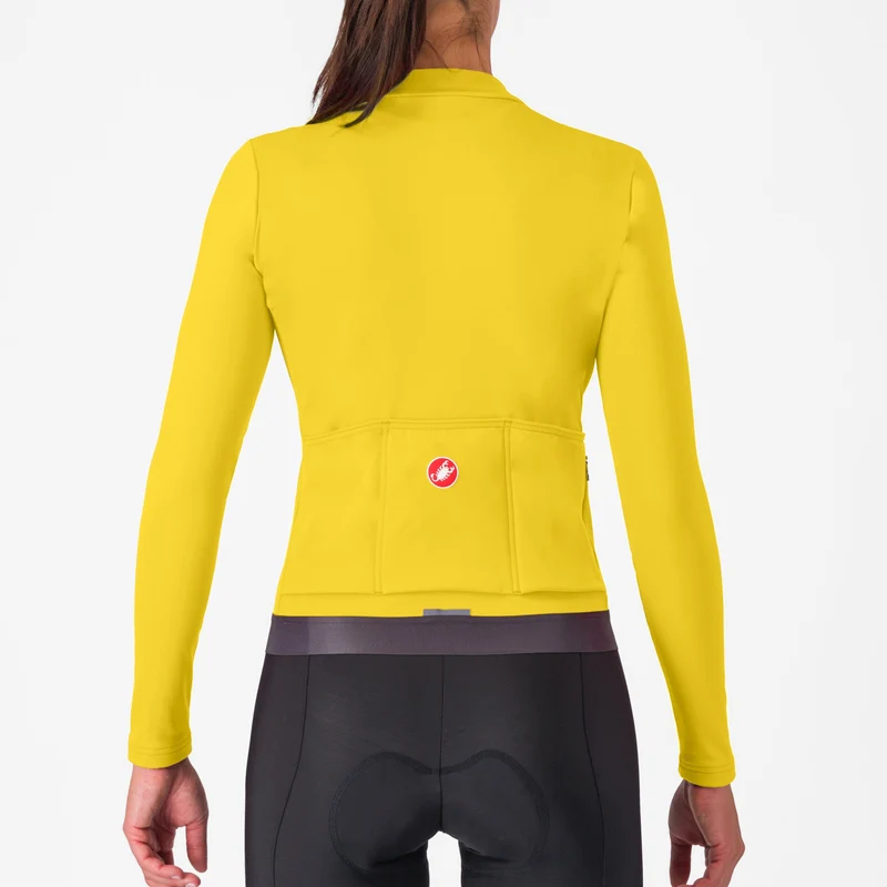 Maglia donna maniche lunghe Castelli Espresso Thermal - Giallo