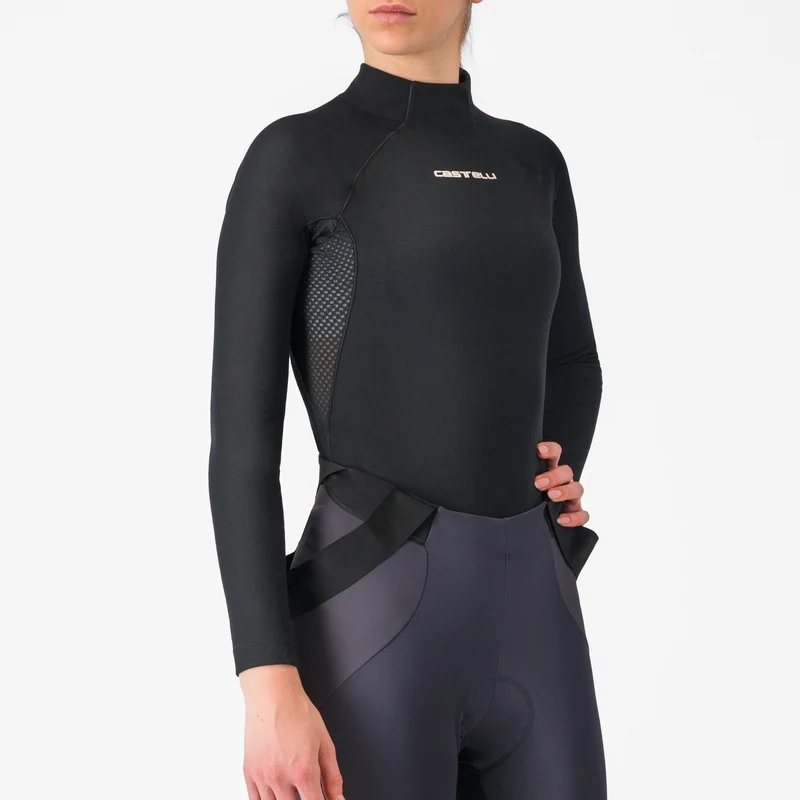 Maglia intima maniche lunghe donna Castelli Flanders 2 - Nero