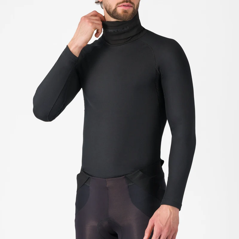 Maglia intima maniche lunghe Castelli Flanders 2 High Neck - Nero