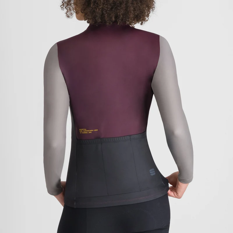 Maglia donna maniche lunghe Sportful Supergiara Logo - Bordeaux