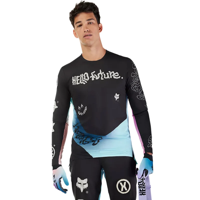 Maglia maniche lunghe Fox Flexair Hello Future - Nero