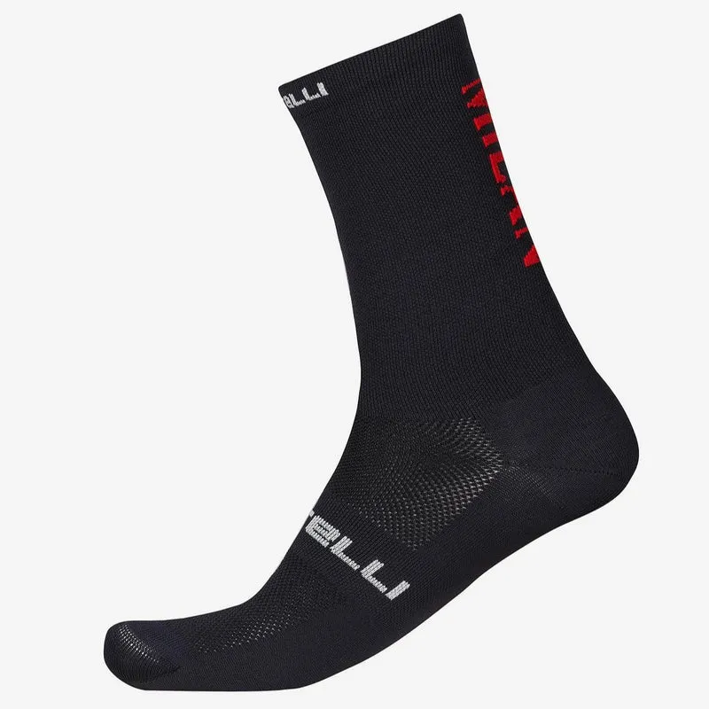Calze Castelli x AC Milan Rosso Corsa Pro 18 - Nero