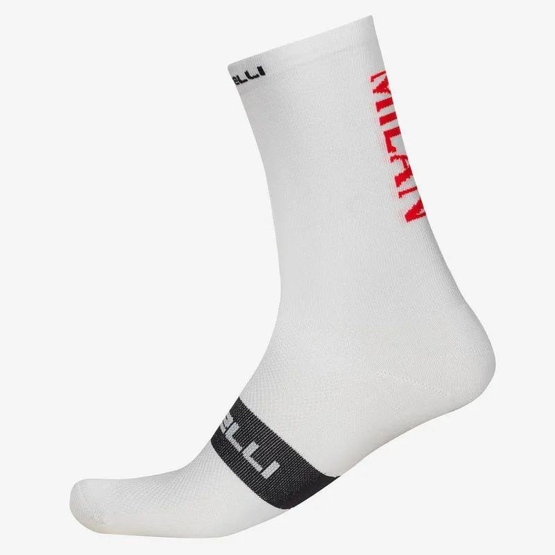 Calze Castelli x AC Milan Rosso Corsa Pro 18 - Bianco
